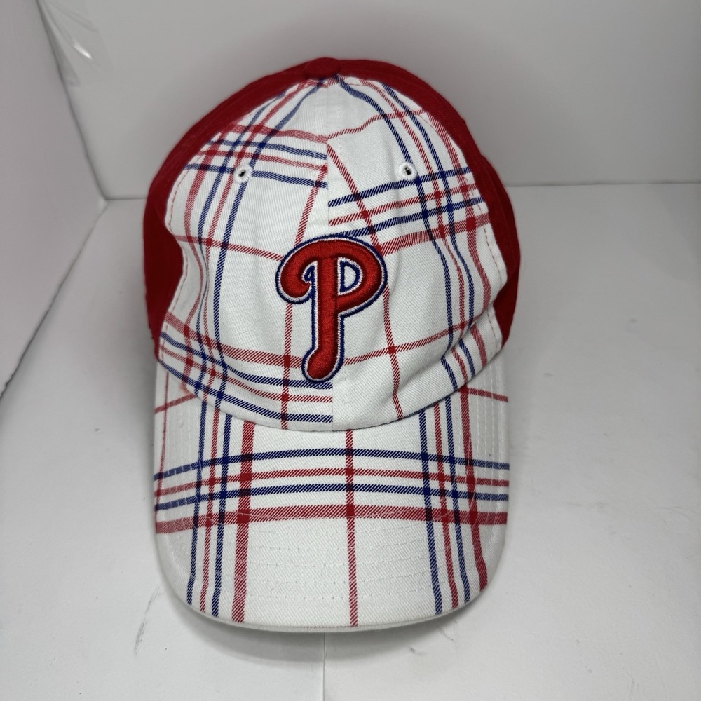 Forty Seven Brand Genuine Phillys MLB Baseball Cap Red/ Plaid One Size Stretch